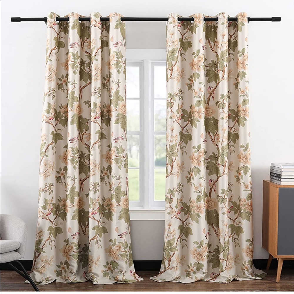 Floral Blackout Curtains (Set of 2 Panels)